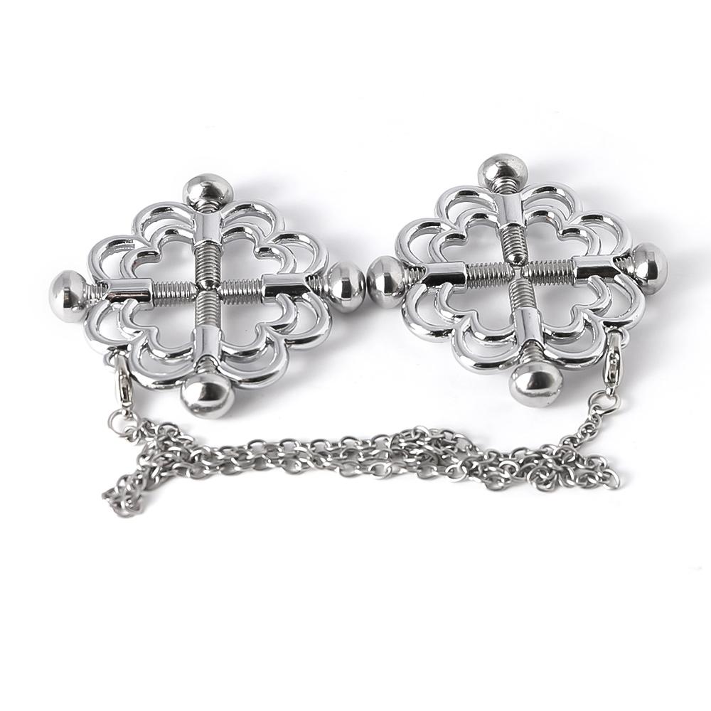 Adjustable Sex Breast Nipple Clamp Clips Silver Chain Nipple Clip Nipple clips breast BDSM Bondage Restraint Fetish sex toy