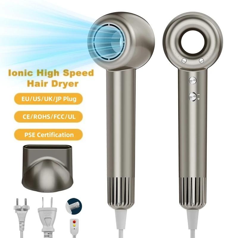 

Супер безлистные фены для волос с отрицательными ионами, быстрая сушка, фен, бытовая техника для личной гигиены, профессиональный салон, высокая скорость AU серый