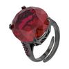 Autumn Jewelry Copper Bottom Gold-Plated Simulation Corundum Black Gold Ring 18 * 20