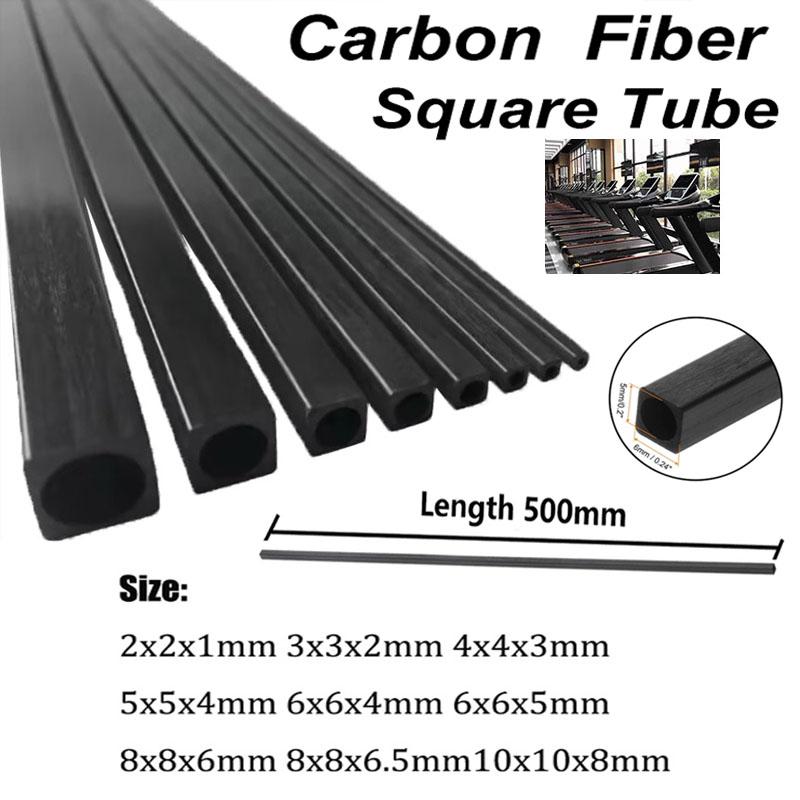 Carbon Fiber Square Tube 1/2/3pcs 2-10mm Outer Diameter X 500mm For Aerospace Robotics & Engineering Projects Durables & Rigid