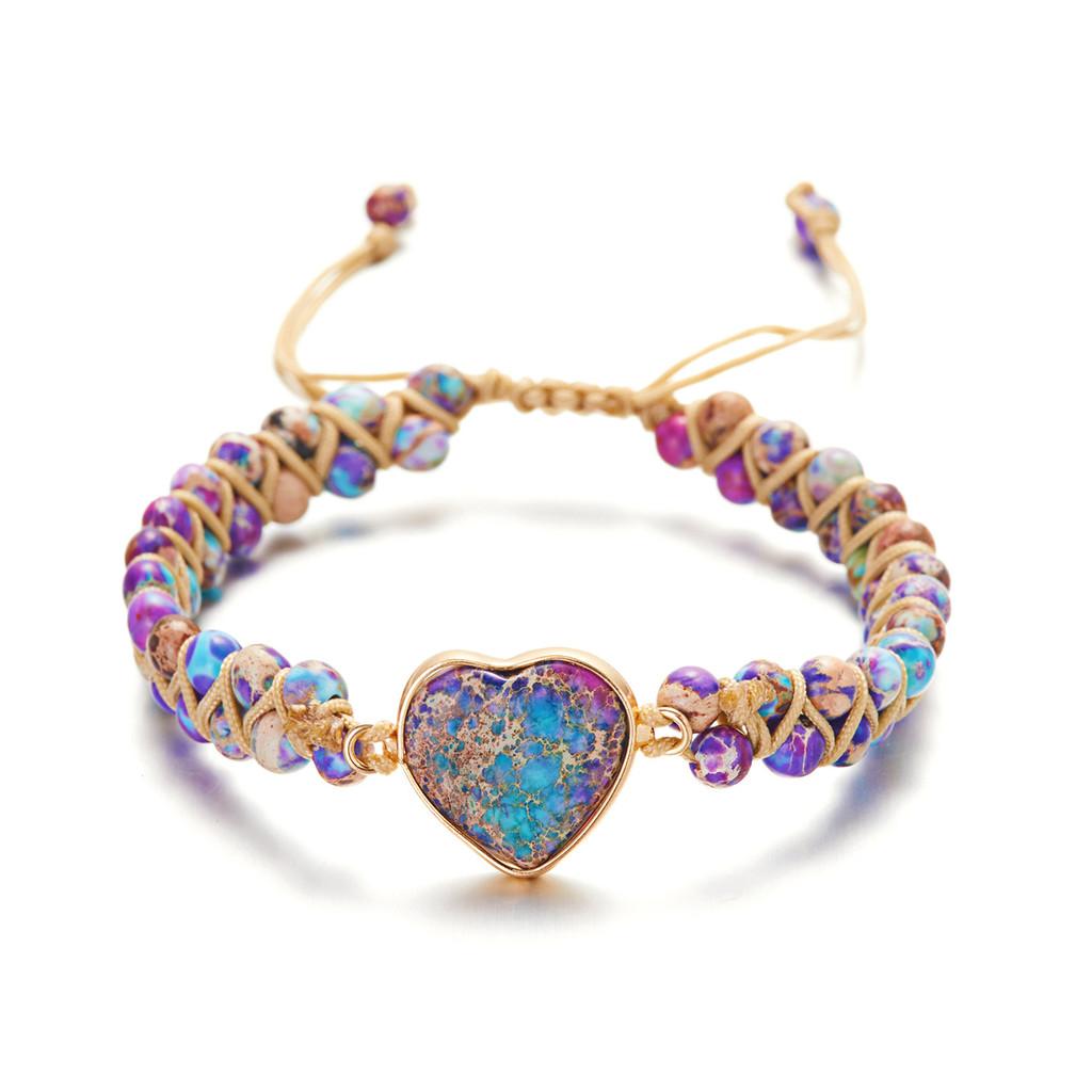 Heart Shaped Stone Wrap Bracelet For Travel And Gift Giving