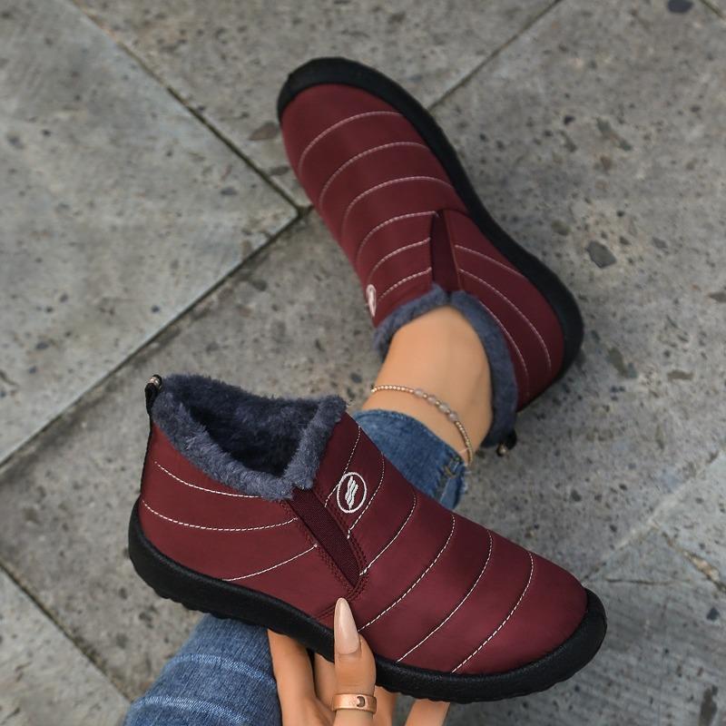 Women's Cotton Shoes, Large-sized Snow Boots, One-foot Fleece Cotton Boots, Cold-proof and Warm Women's Ankle Boots