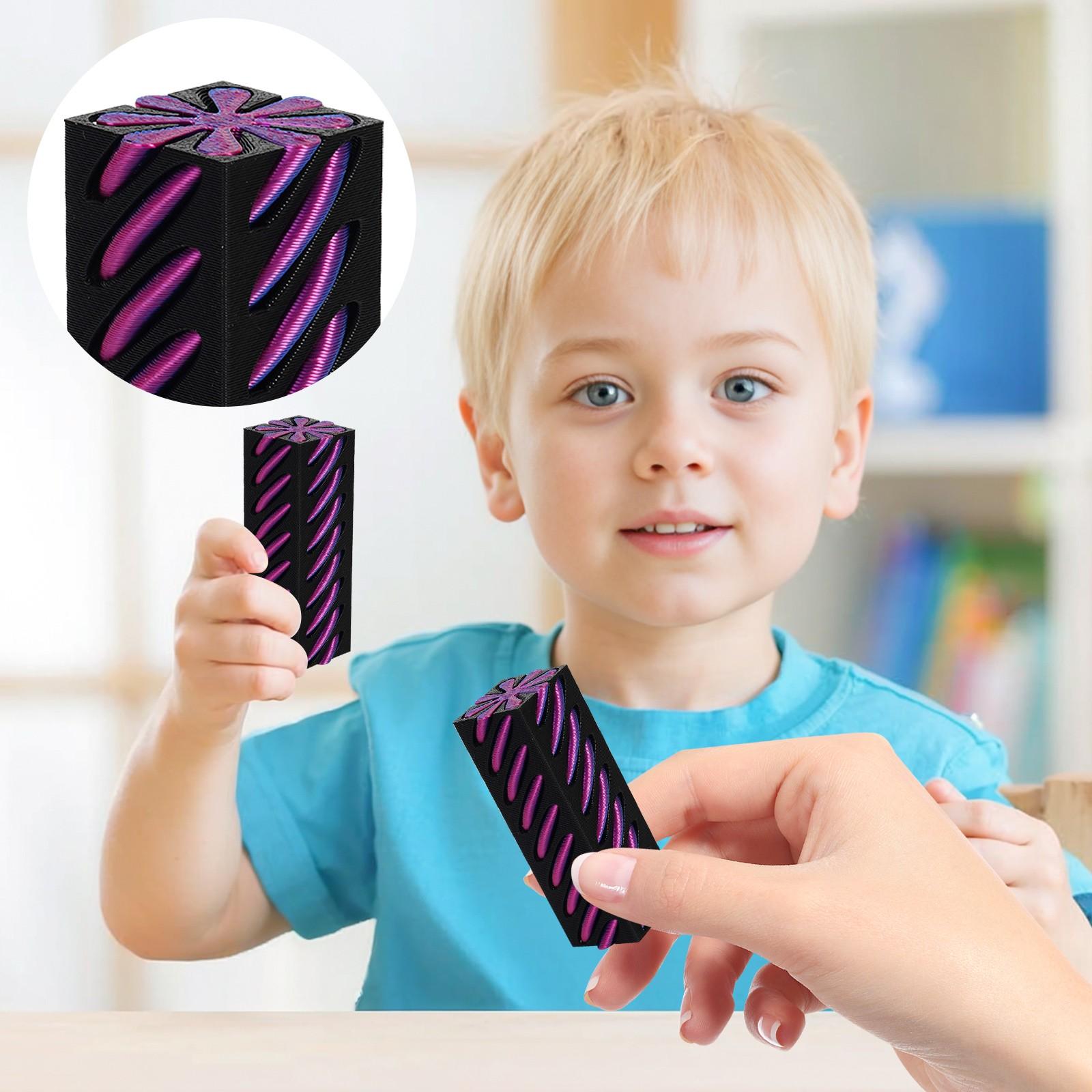 

3D-печатные квадратные колонны вращающиеся толкающие-толкающие украшения развивающие игрушки One Size