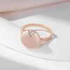 Russian Style Rose Gold Color Pure Smooth Circle Ring For Women Natural Zircon Bridal Gift Eternal Love Jewelry