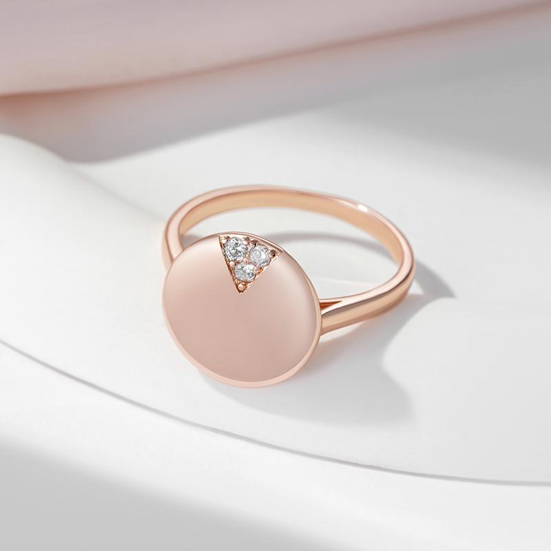 Ring im russischen Stil, roségoldfarben, reiner glatter Kreis für Damen, natürlicher Zirkon, Brautgeschenk, Ewigkeitsliebe-Schmuck