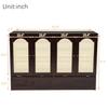 Murphy Bed Queen Size, Wood Rattan Decoration Hideaway Cabinet Bedframe with Power Station, Wall Platform Can Be Folded Up, Fol