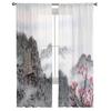 Cortinas de tul con pintura china, flores de bosque, montaña, para dormitorio, cortinas de gasa modernas, decoración del hogar, cortinas para ventana