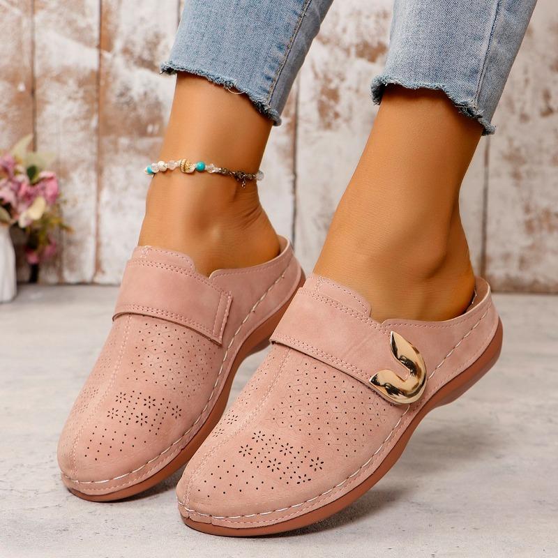 

45 размер летние женские тапочки 2024 новые закрытые тапочки нескользящие и износостойкие повседневные женские туфли на платформе в стиле ретро 45