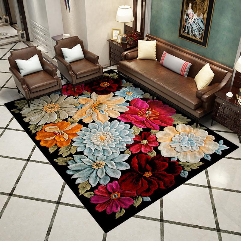 Retro Bohemian Style Carpet Home Large Area Anti Slip Sofa Coffee Table Decoration Carpet