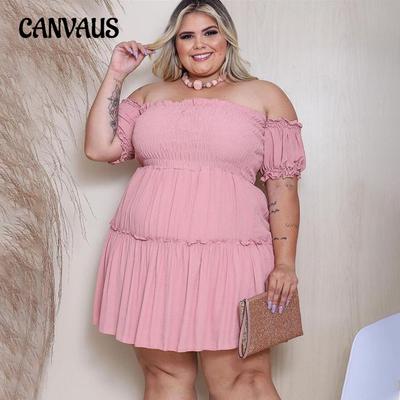 Plus Size Women's Slimming Waist Irregular Fashion Dress