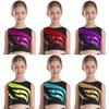 Fete Strass strălucitor Decor Dance Top Fără mâneci Gât rotund Jazz Performance Vest Tank Top
