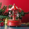 Wooden Carousel Music Box - Christmas & Birthday Gift for Children, Creative Home Ornament