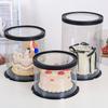Red Round Transparent Cake Packaging Box Cylindrical Wedding Christmas Party Supplies Pastry Cake Box 5 Sets 5