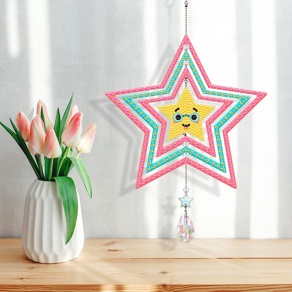 Sonnfänger Diamantmalerei Hängende Dekoration Schmetterling Diamantzeichnung Hängendes Ornament Smiley Schneemänner Weihnachten Heimfenster Dekoration