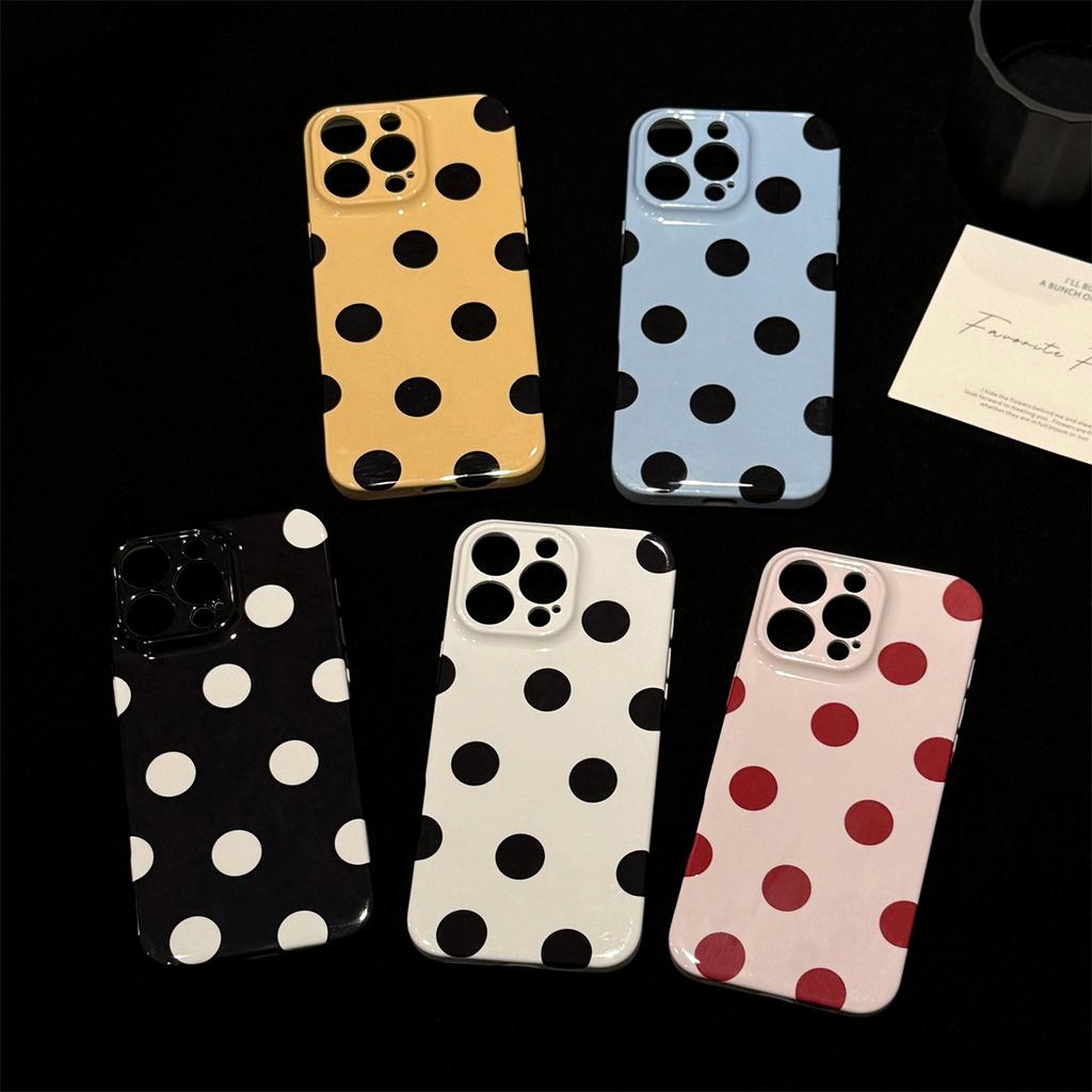 Small Niche Minimalist Polka Dot for IPhone 16 Case for Apple 17 Promax Film Soft 13 All Inclusive 14