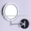 Dual-Sided LED Wall-Mounted Makeup Mirror with Magnification and Fill Light for Punch-Free Hotel Bathroom Use