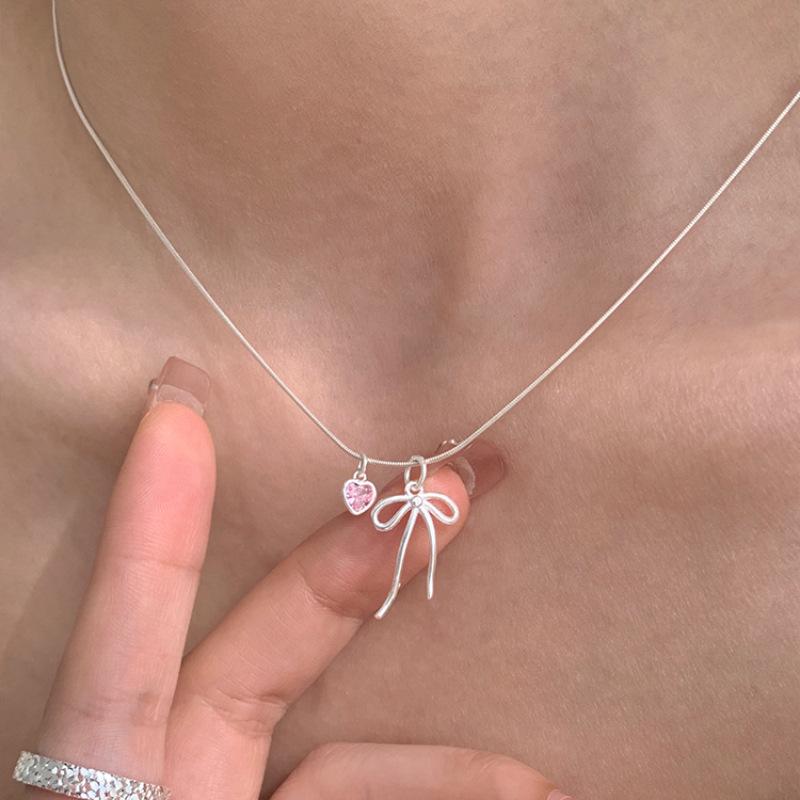 925 Silver Zircon Love Heart Bracelet For Women Bowknot Stars Bead Snake Bone Chain Jewelry Gift Dropship