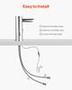 Touchless Bathroom Sink Faucet, Automatic Motion Sensor Restroom Toilet Faucet, Hands Free Adjustable Cold Hot Single Handle Water Mixer Battery