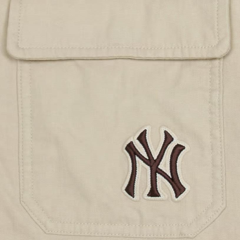New MLB New York Yankees Jacket Unisex Linen Sandy Brown 3AJPB0351-50SAM