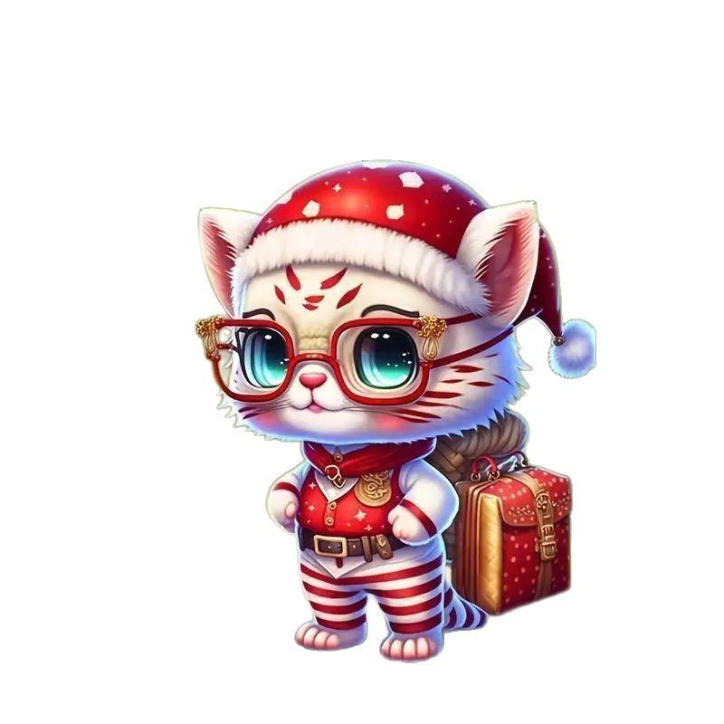 

Accessory Acrylic Car Christmas Glasses Wearing Cat Pendant For Decoration