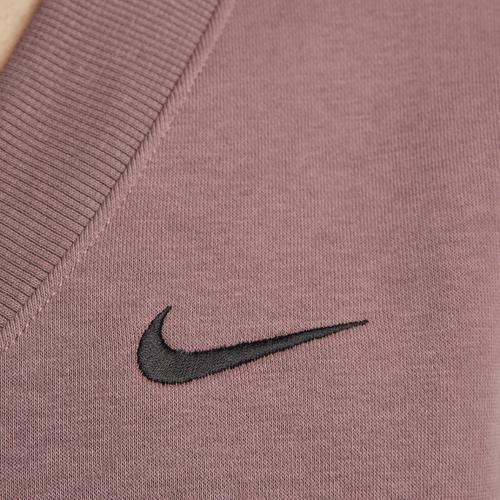 Nike Sweatshirt crop top décontracté à col en V de couleur unie pour femme