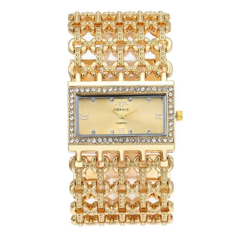 New Fashion Women's Watches Bracelets Watch Casual Wide Bracelet Watch Water Diamond Square Women Watch Rhinestone Quartz Watch