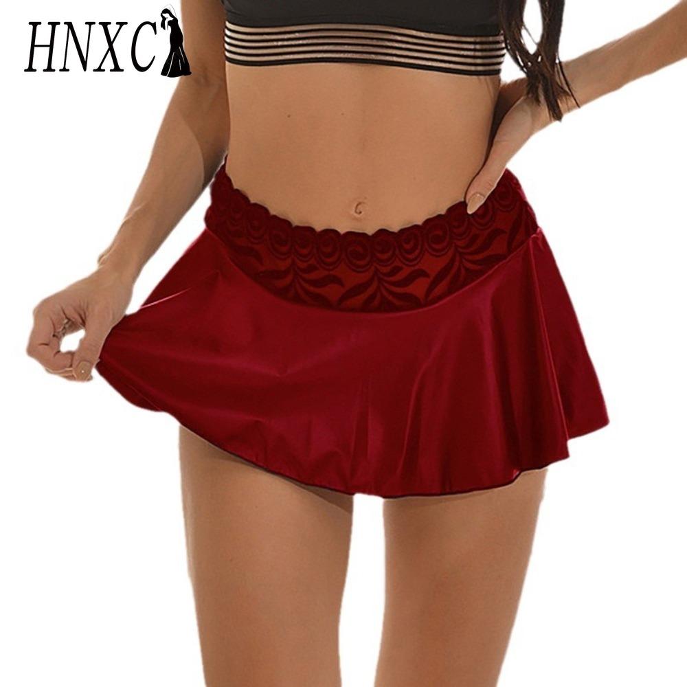 HNXC Women's Fashion Casual Solid Color Print Summer Spring Skirt