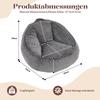 Sitzsack, Sitzsack für Erwachsene und Kinder, für Wohnzimmer, Schlafzimmer, Spielzimmer, Büro - Mittel (Hellgrau)