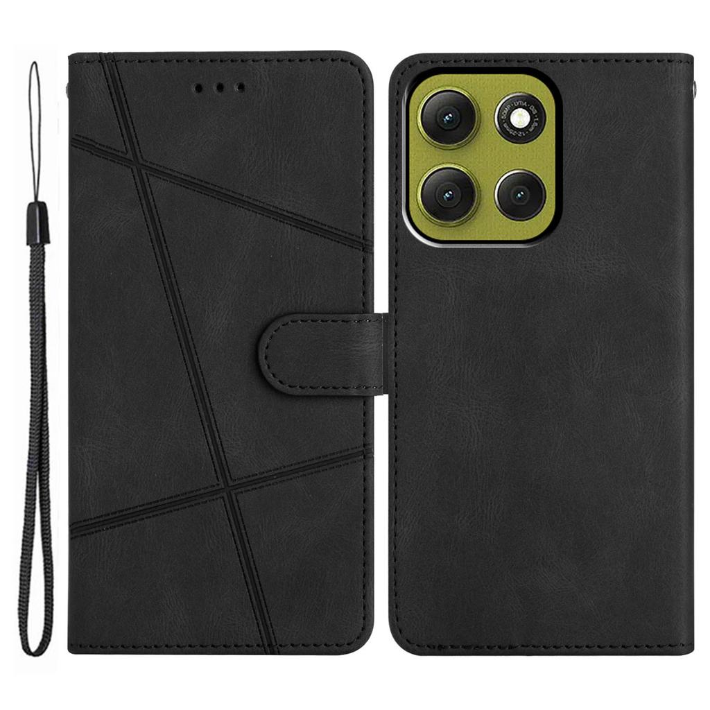 Für Motorola Moto G86 5G Brieftasche Hülle Liniengeprägtes Hautgefühl Leder Klapphandyhülle