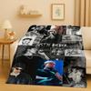 HD Mode B-Bieber Sänger Star Flanelldecke, Ultraweiche Warme Plüschdecke für Zuhause Schlafzimmer Bett Sofa Abdeckung Büro Reise Geschenk