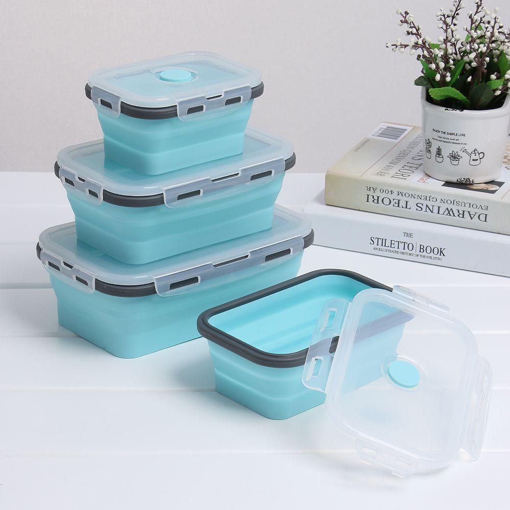 Eco-Friendly Storage Household Picnic Boxes Collapsible Bowl Silicone Food Container Folding Lunchbox