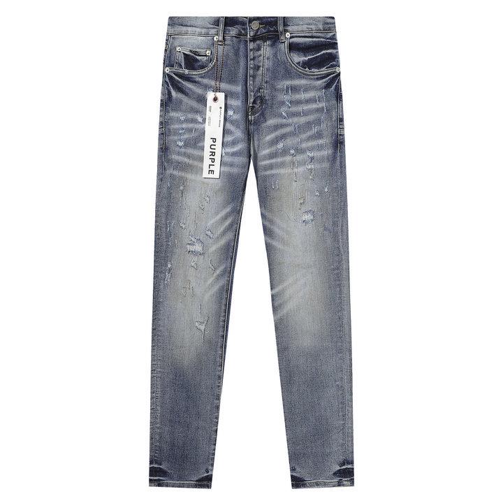 Purple Ripped Jeans - Men's Trendy Autumn Korean Style Trousers