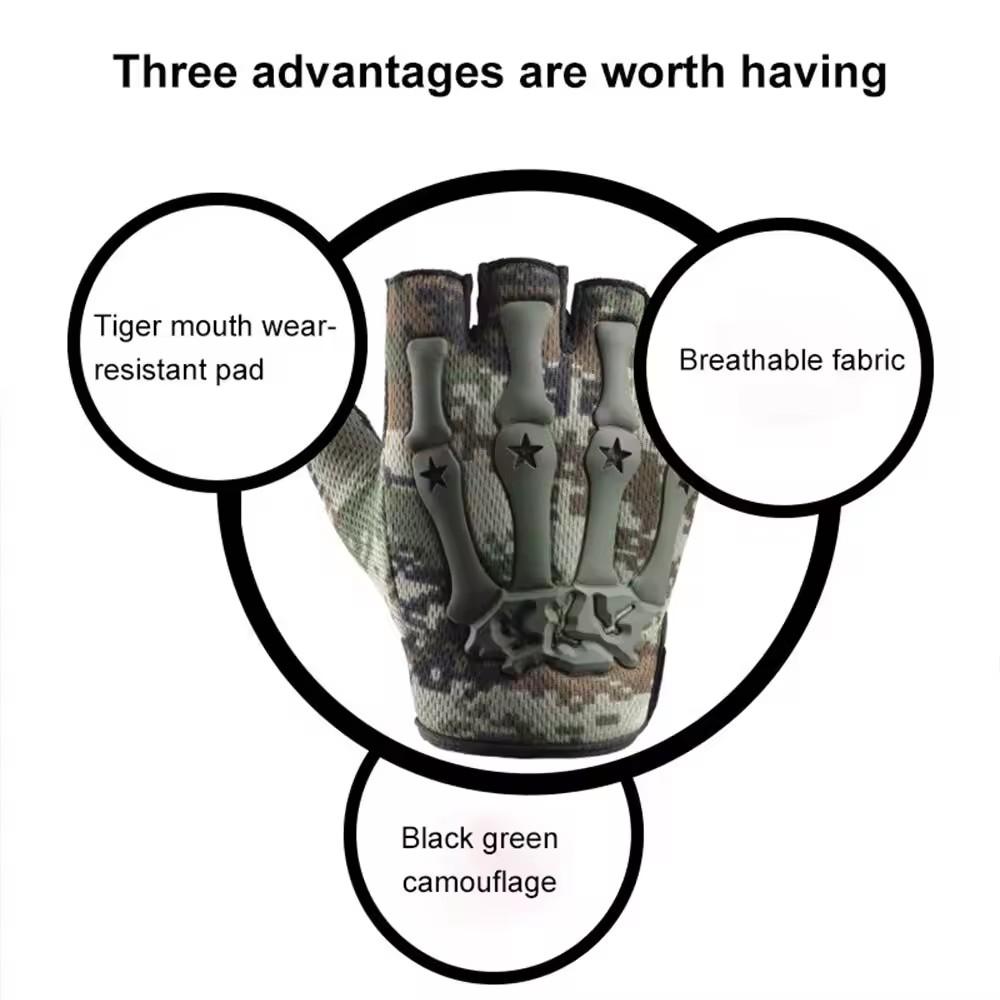 Outdoor Tactical Cycling Gloves for Men's Anti Slip Breathable Half Finger Gloves Bicycle Hiking Hiking Hunting Sports Gloves