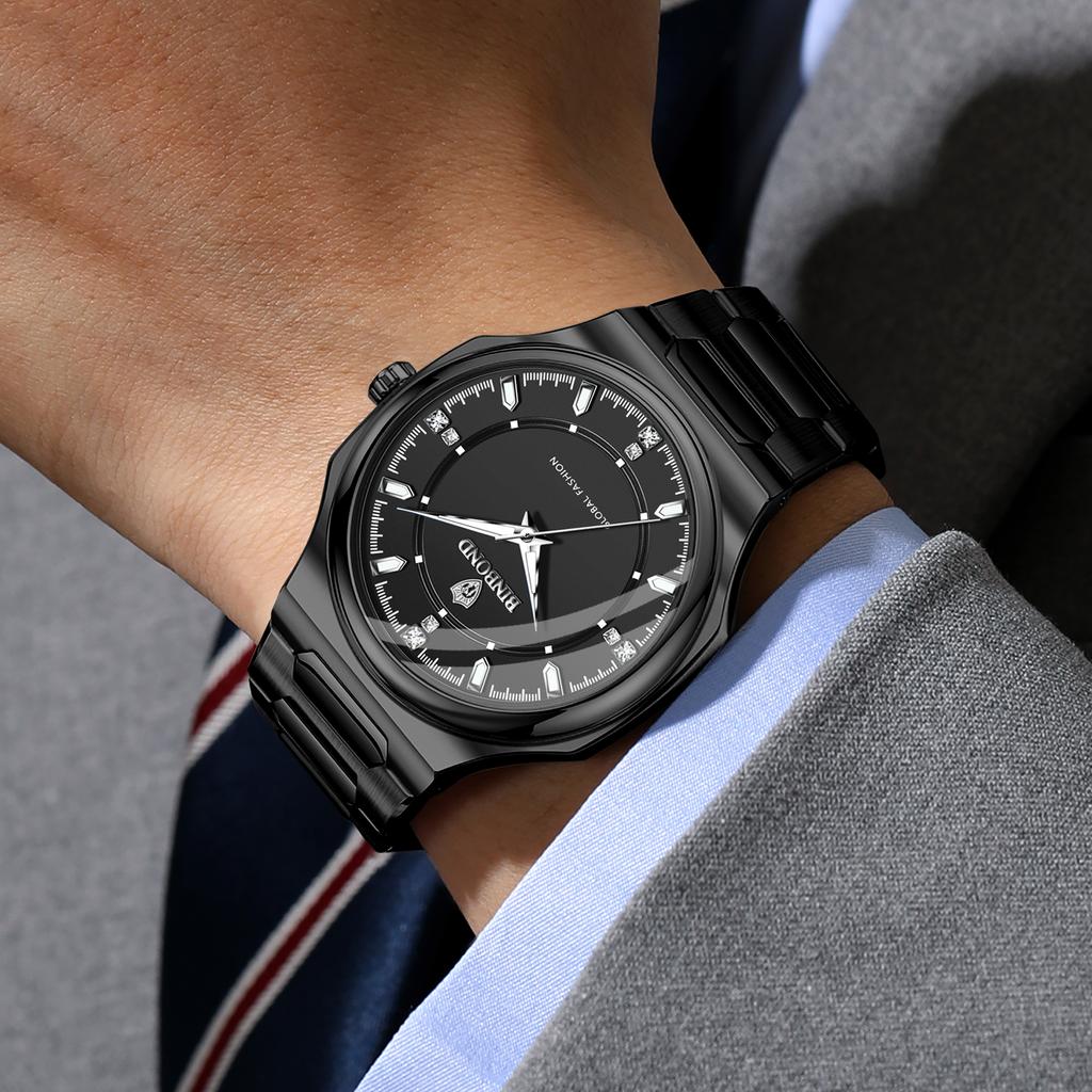 BINBOND Original Top Brand Men's Watches Luminous Waterproof Watch For Man Durable Stainless Steel Strap Luxury Reloj New