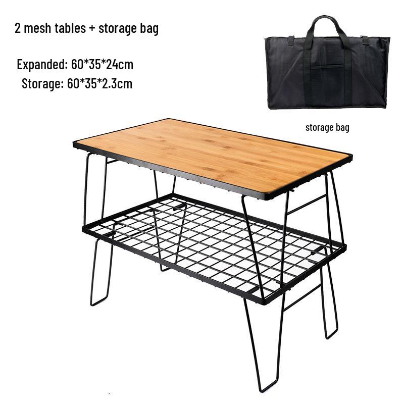 

Многоцветный кованый железный набор для кемпинга со столешницей-сеткой для хранения и ограждением для костра