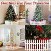 1 Set PVC Barrier White Fence Decorations Durable Hollow-Out Festive Surround Fence Winter Christmas Tree Holiday 30x10cm