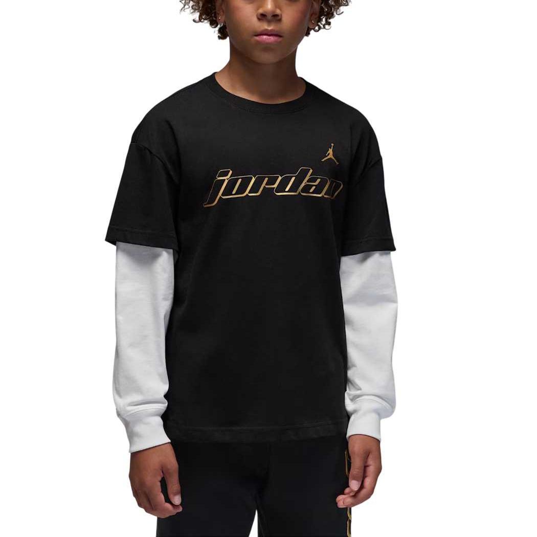 Jordan Mountainside Color Block Long Sleeve Layered Look T-Shirt Kids tops IO6177-010 S