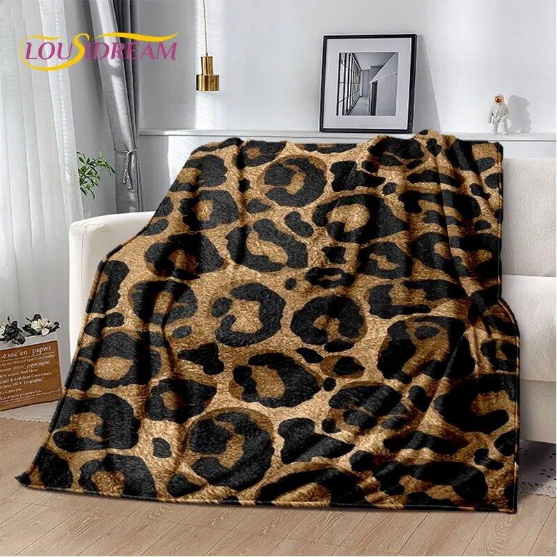 3D-Wild-Leopardenmuster-Serie, weiche Plüschdecke, Flanelldecke, Überwurf, Decke für Wohnzimmer, Schlafzimmer, Bett, Sofa, Picknick-Abdeckung, Kinder