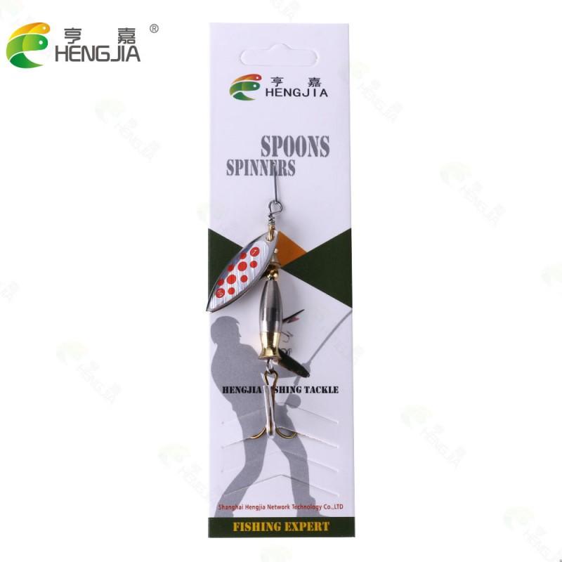 HENGJIA Fishing Lure Spinner Bait Box Set 8 Types Metal Copper Spoon Lures Freshwater Saltwater Bass Pike
