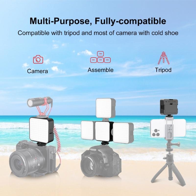 100 LED Mini Portable Photography Light 2900 6500K Adjustable Brightness 240LM USB C/2A Battery Power For Macro Video