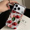 3D Three-dimensional Cherry Bow Magnetic Mobile Phone Case iPhone15 Anti-drop Two-in-one Film Case Apple 17pm