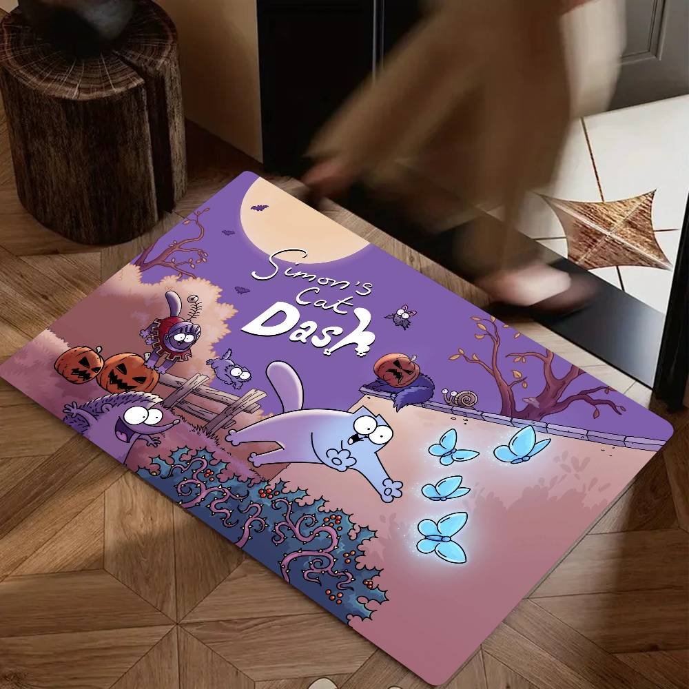 

Cute Cartoon Simons Cat Floor Mat Suitable For Living Room Kitchen Bathroom Non-slip Mat Household Foot Mat 40x60cm
