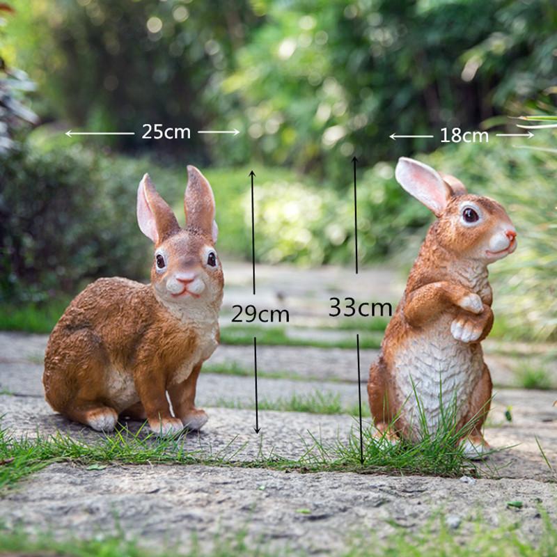 Creative Outdoor patio Resin Simulation rabbit Garden decoration crafts grass landscape sculpture Resin animal Home decoration