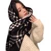 Korean Retro Pink Plaid Scarf for Women - Warm Autumn/Winter Neck Protection Shawl