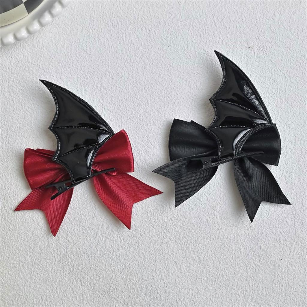 Novelty Bat Wing Devil Hair Clip for Adult Kids Cosplay Party Headwear Halloween Hairpin Set for Costume Parties 2PCS