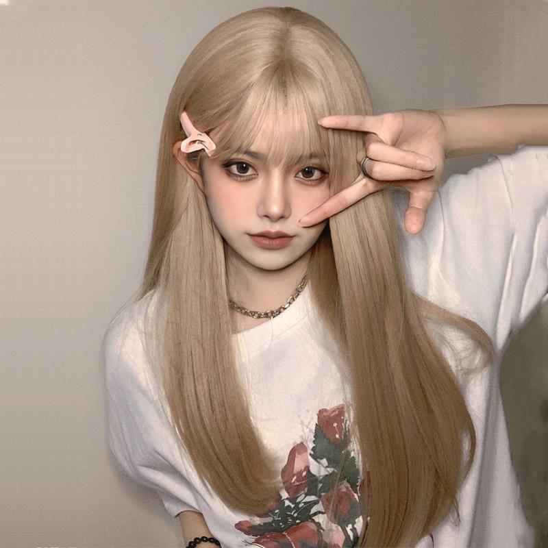 Moda 26 inç sentetik peruk - siyah uzun düz saç - Cadılar Bayramı cosplay saçı - günlük peruk - yüksek sıcaklığa dayanıklı saç aksesuarı