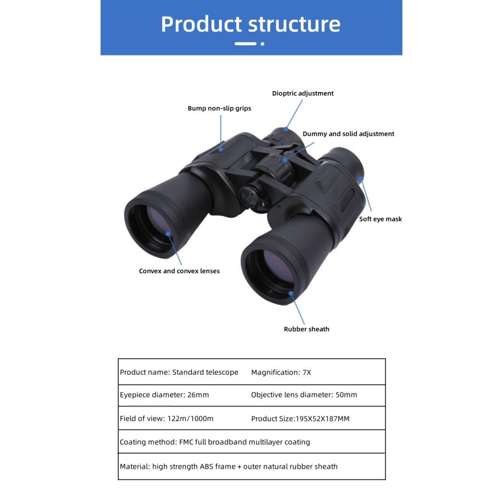 Powerful Telescope 20X50 Professional Binoculars Low Light Night Vision Long Range Waterproof Military Hunting Camping Equipment