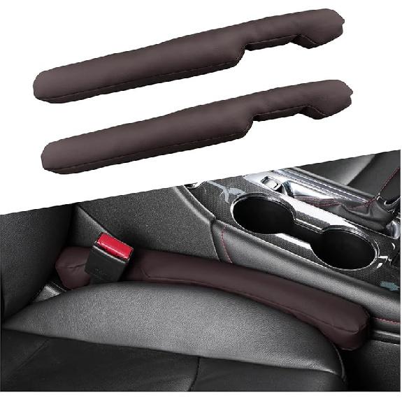 2 PCS Leather Car Seat Gap Filler, Auto Seat Blocker Organizer Fill The Gap Between Seat And Console, Universal Gap Filler Plug Stop Things From