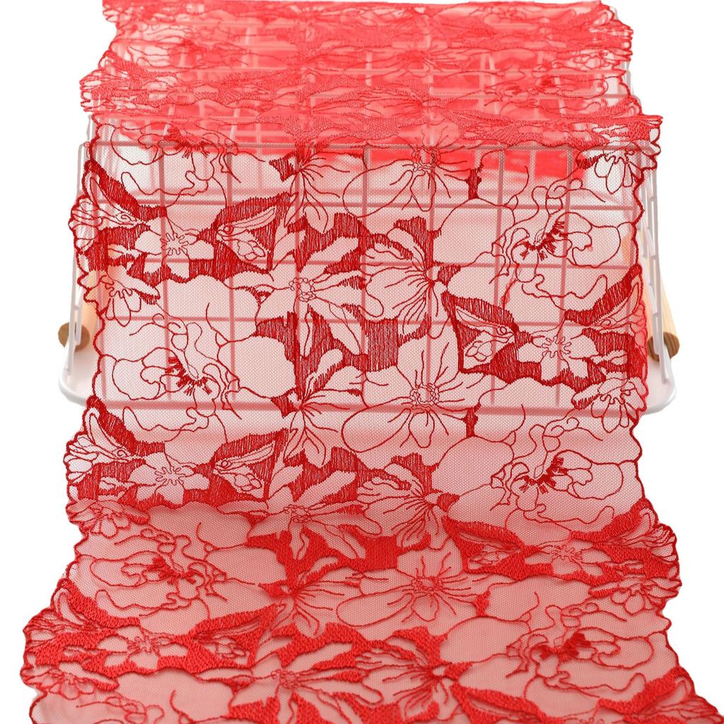 1/3 de yard de fil de polyester pressé pour fond de dentelle, idéal pour la broderie florale à faire soi-même, accessoires en dentelle, rideaux, coussins de canapé et décoration.