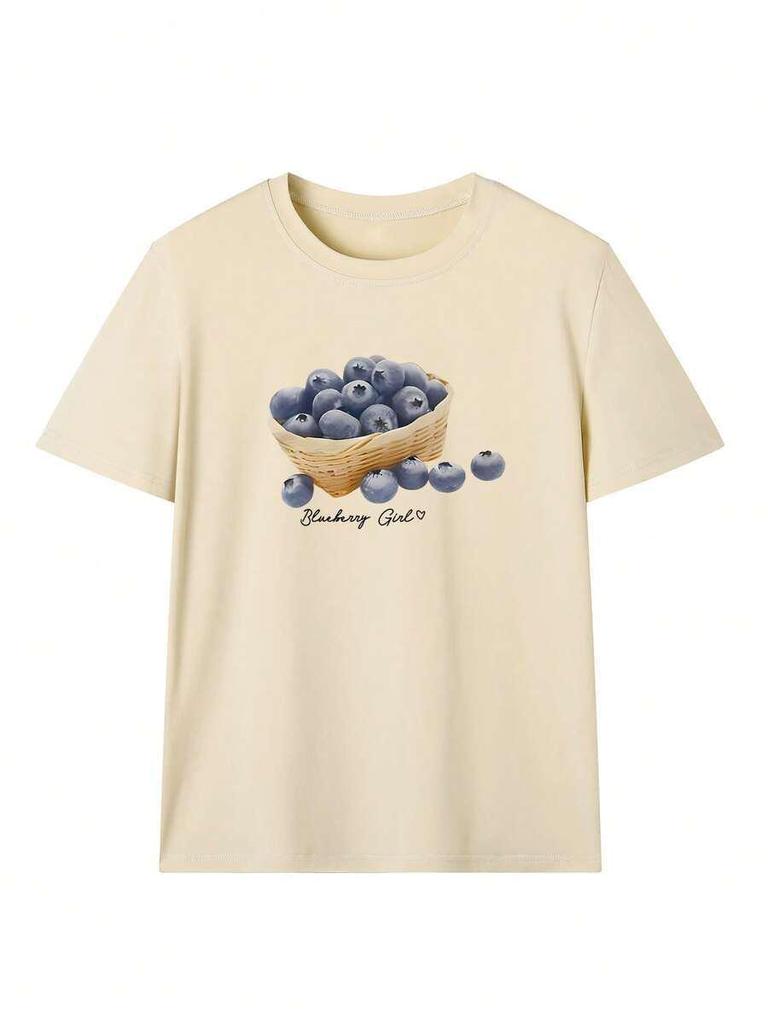 Blueberry Print Pure Cotton Summer Top